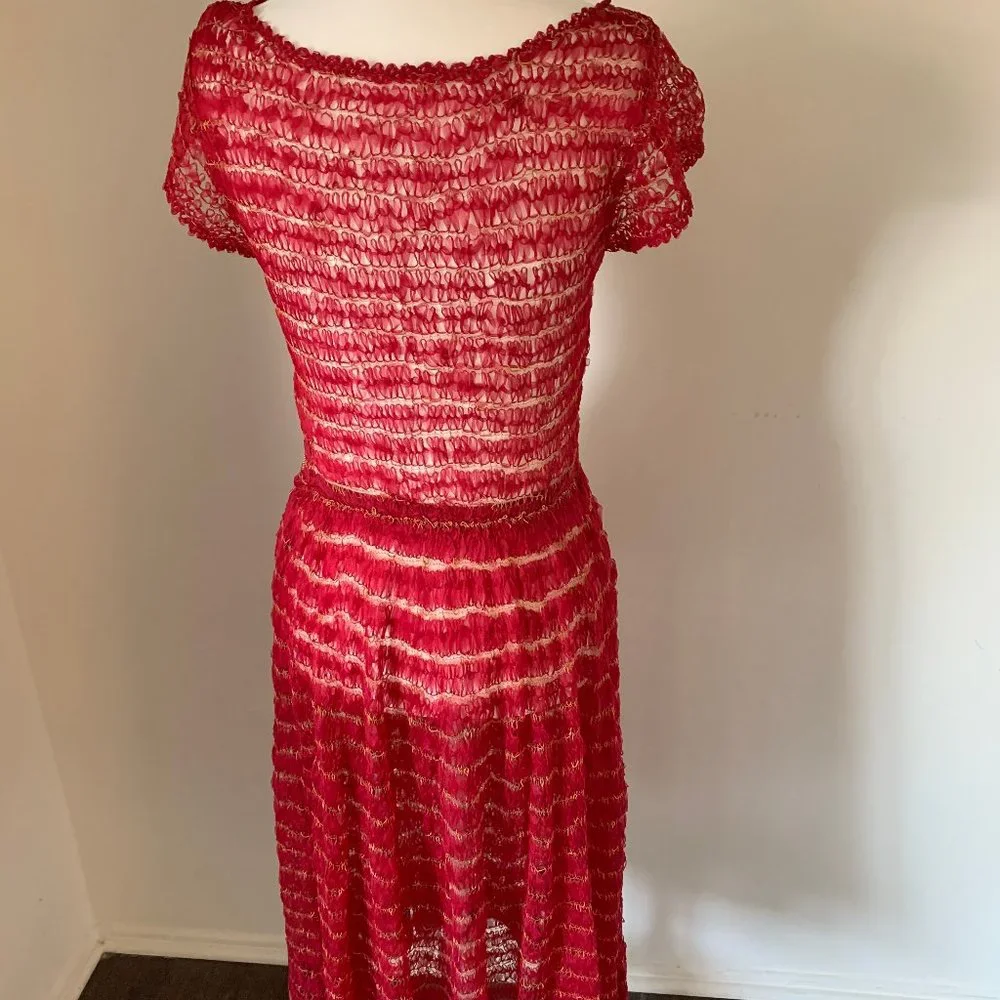 1950s Raspberry Ribbon Dress - Picture 5 of 6